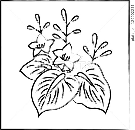 筆書き正方形花札　師走　桐　12月　桐のカス 129902231