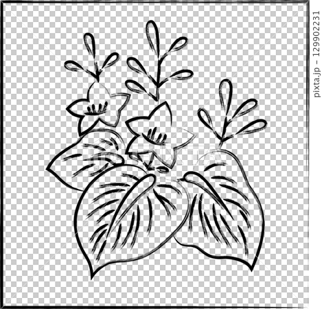 筆書き正方形花札　師走　桐　12月　桐のカス 129902231