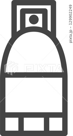 線画工具類関連の単品アイコン　ガスボンベ 129902249