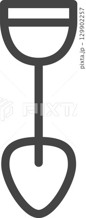 線画工具類関連の単品アイコン　スコップ 129902257