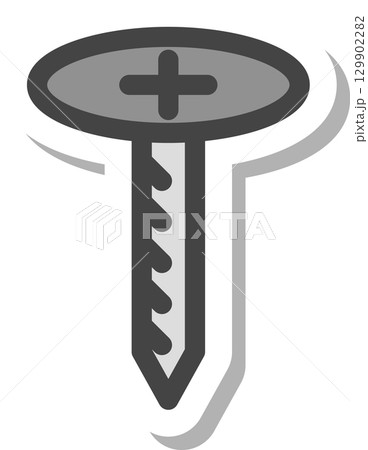 ステッカー工具類関連の単品アイコン　ネジ 129902282