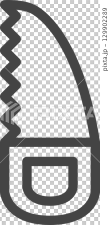 Line drawing tool related single icon: saw 129902289