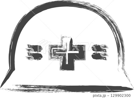 筆書き工具類関連の単品アイコン　ヘルメット 129902300