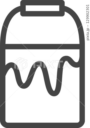 線画工具類関連の単品アイコン　ペンキ 129902301