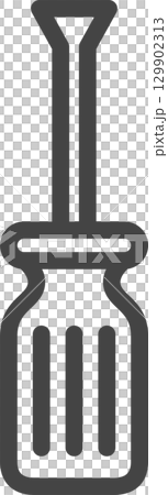 線画工具類関連の単品アイコン　マイナスドライバー 129902313