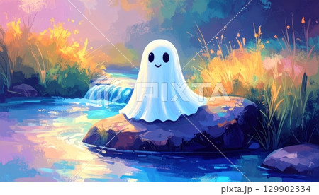 Little Ghost on the Rock by the River Little Ghost on the Rock by the River 129902334