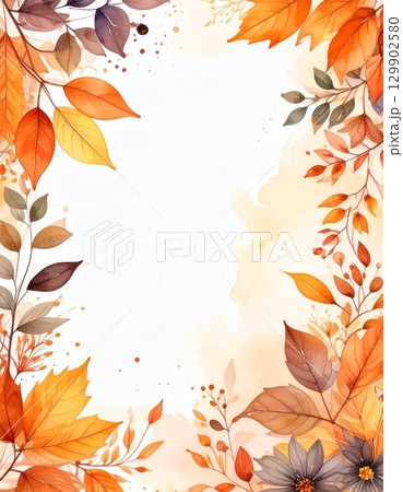 10月、11月 秋の植物フレーム 10月、11月 秋の植物フレーム 129902580