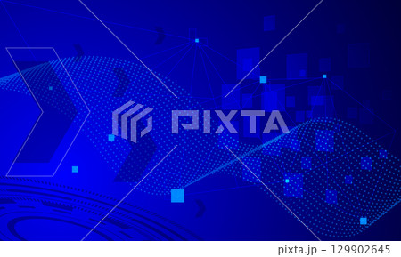 blue arrow with circles circuit electronic cyberspace and dot line wave curve abstract high technology background blue arrow with circles circuit electronic cyberspace and dot line wave curve abstract high technology background 129902645