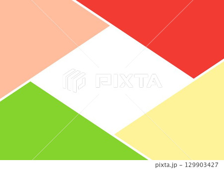 横長カラフルポップなフレーム背景イラスト　ひし形タイトル　ベクター　写真分割 129903427