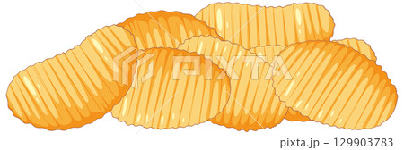 Wavy Potato Chips Vector Illustration on White Background 129903783