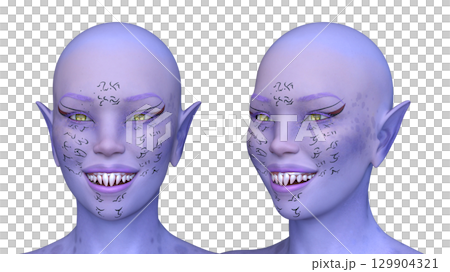female alien face 129904321
