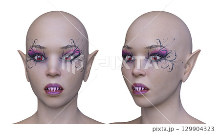 女性エイリアンの顔 129904323