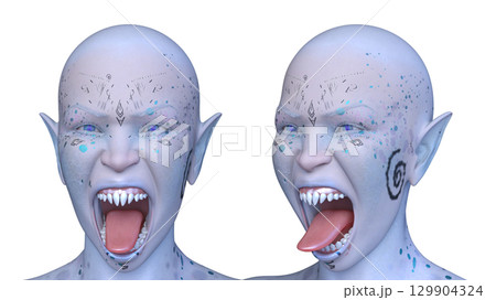 女性エイリアンの顔 129904324