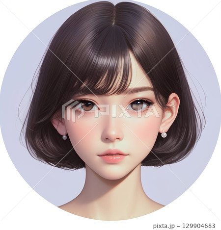 正面を向く女性 129904683