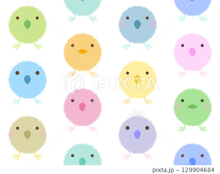 ヒヨコのシームレスパターン　B-1 129904684