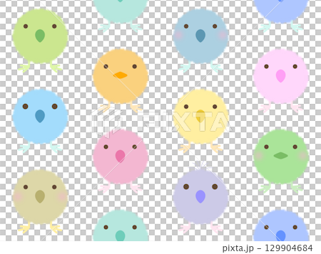 ヒヨコのシームレスパターン　B-1 129904684