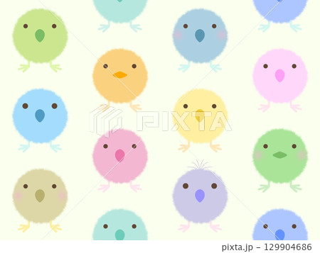 ヒヨコのシームレスパターン　B-2 129904686