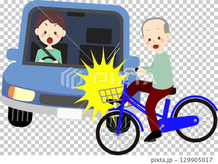 Car and bicycle collision 129905017