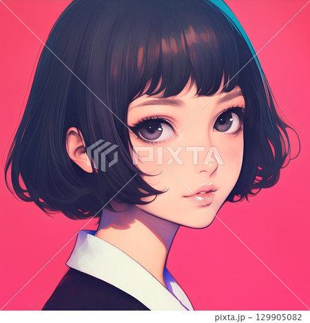 横を向く女性 129905082