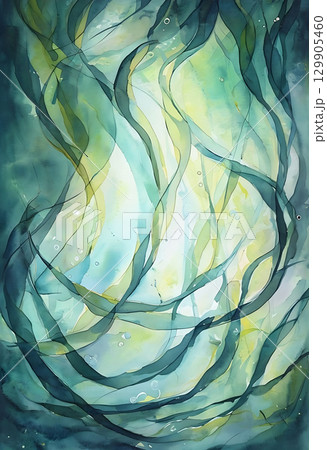 Subtle Bioluminescent Dots on Layered Translucency 129905460