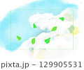 水彩で描いた新緑のフレーム 129905531