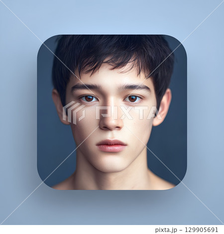 正面を向く男性 129905691