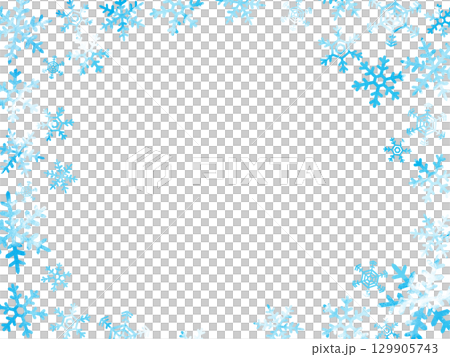 水彩風格的夢幻雪花背景，淺藍色漸變，紋理適用於冬季橫幅和卡片 129905743