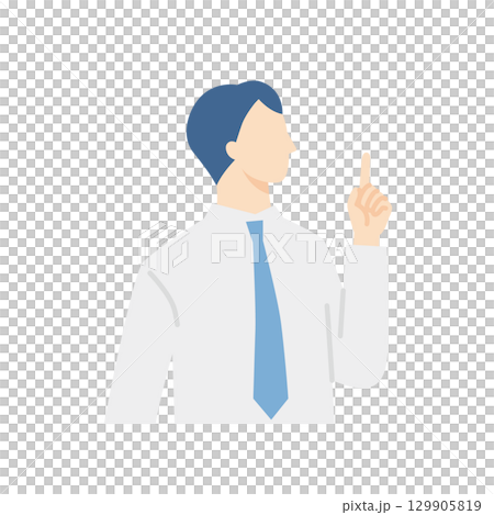 Pointing businessman, man in shirt and tie Pointing businessman, man in shirt and tie 129905819