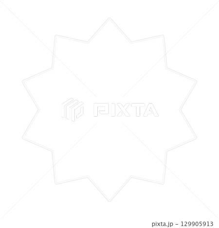 おしゃれで可愛いシンプルなライトグレーの星型フレームイラスト 129905913