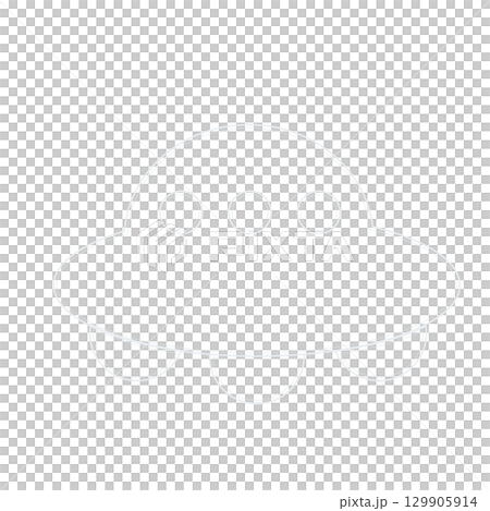 おしゃれで可愛いシンプルなライトグレーのUFOフレームイラスト 129905914