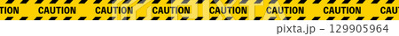 シームレスCAUTIONテープ 警告注意デザイン 背景素材 129905964