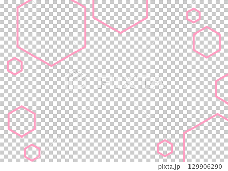 Pink simple and cute hexagonal design background 129906290