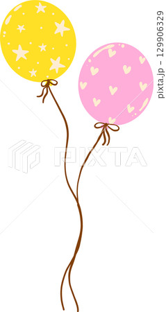 Cartoon Balloons with Stars and Hearts Graphic 129906329