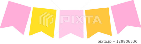 Colorful Bunting Banner Decoration Graphic 129906330