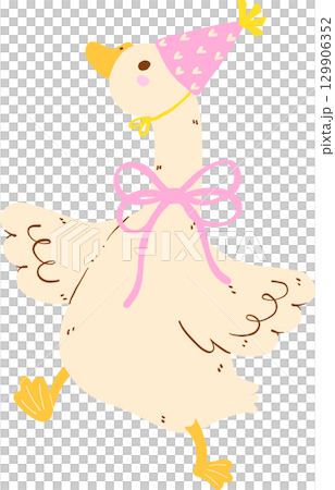 Cute Happy Girly Goose Birthday Dancing Doodle Cute Happy Girly Goose Birthday Dancing Doodle 129906352