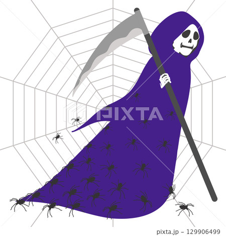 ハロウィン_死神と蜘蛛 129906499
