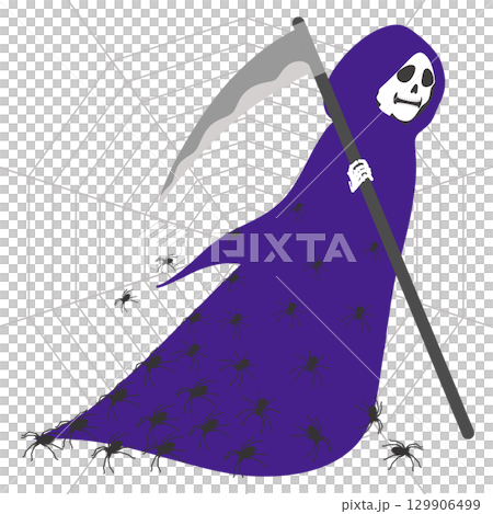 ハロウィン_死神と蜘蛛 129906499
