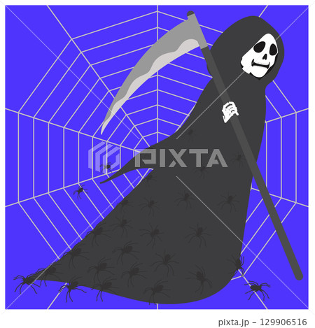 ハロウィン_死神と蜘蛛 129906516