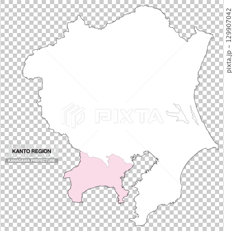 日本關東地區神奈川縣地圖無縣界 01 129907042