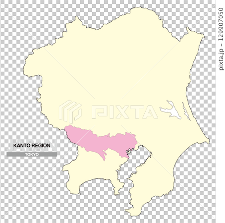Map of Japan Kanto region Tokyo prefecture borderless 02 129907050
