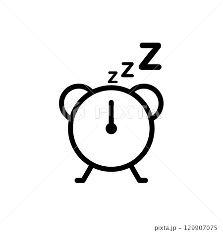 Clock with zzz icon Clock with zzz icon 129907075