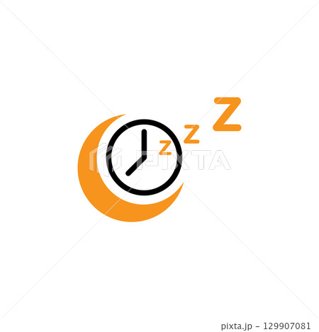 Clock with zzz icon 129907081