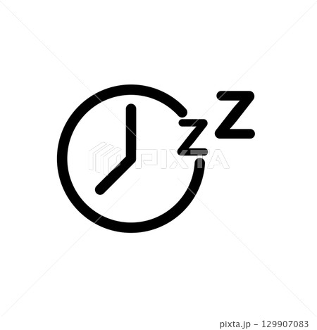 Clock with zzz icon Clock with zzz icon 129907083