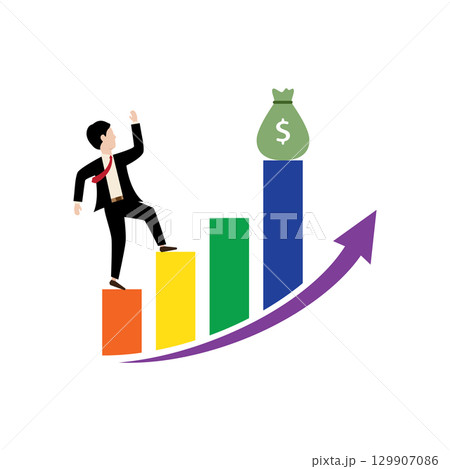 bar graph, ideal for finance, success, growth, and motivation concepts 129907086