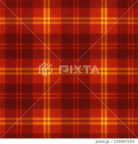 赤とオレンジのタータンチェック柄 赤とオレンジのタータンチェック柄 129907204