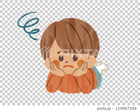 困っている子供-ガッシュ 129907269