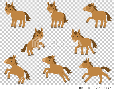 馬のイラストセット 129907457