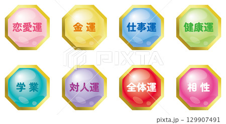 占いの鑑定メニューのアイコン　セット 129907491