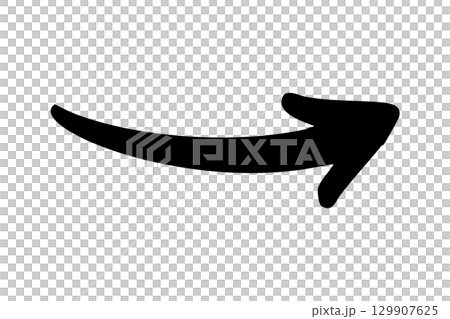 Handwritten right arrow black Handwritten right arrow black 129907625