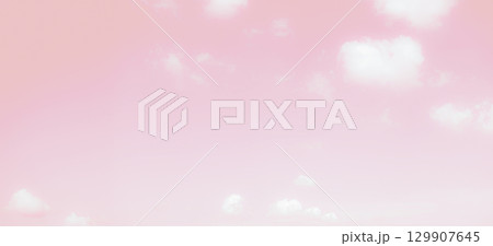 Pink Sky Cloud Background Color Dream Abstract Sunset Landscape Pastel weather Light Warm Morning Wallpaper Freedom Summer Winter, Mockup Cosmetic Environment, Heaven Dramatic Sunlight Dusk Beautiful. 129907645